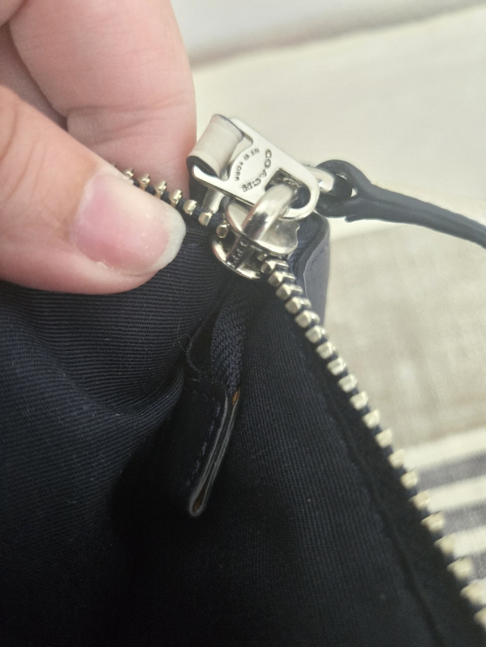 Coach Mini Kelsey Satchel in Navy Pebbled Leather F59853 - Picture 15 of 16